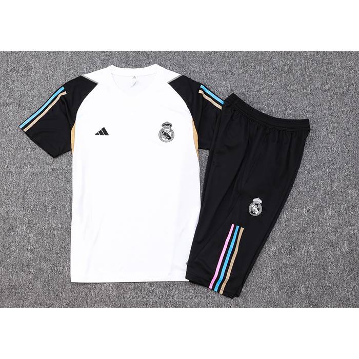 Chandal del Real Madrid Manga Corta 2023-2024 Blanco - Pantalon Corto
